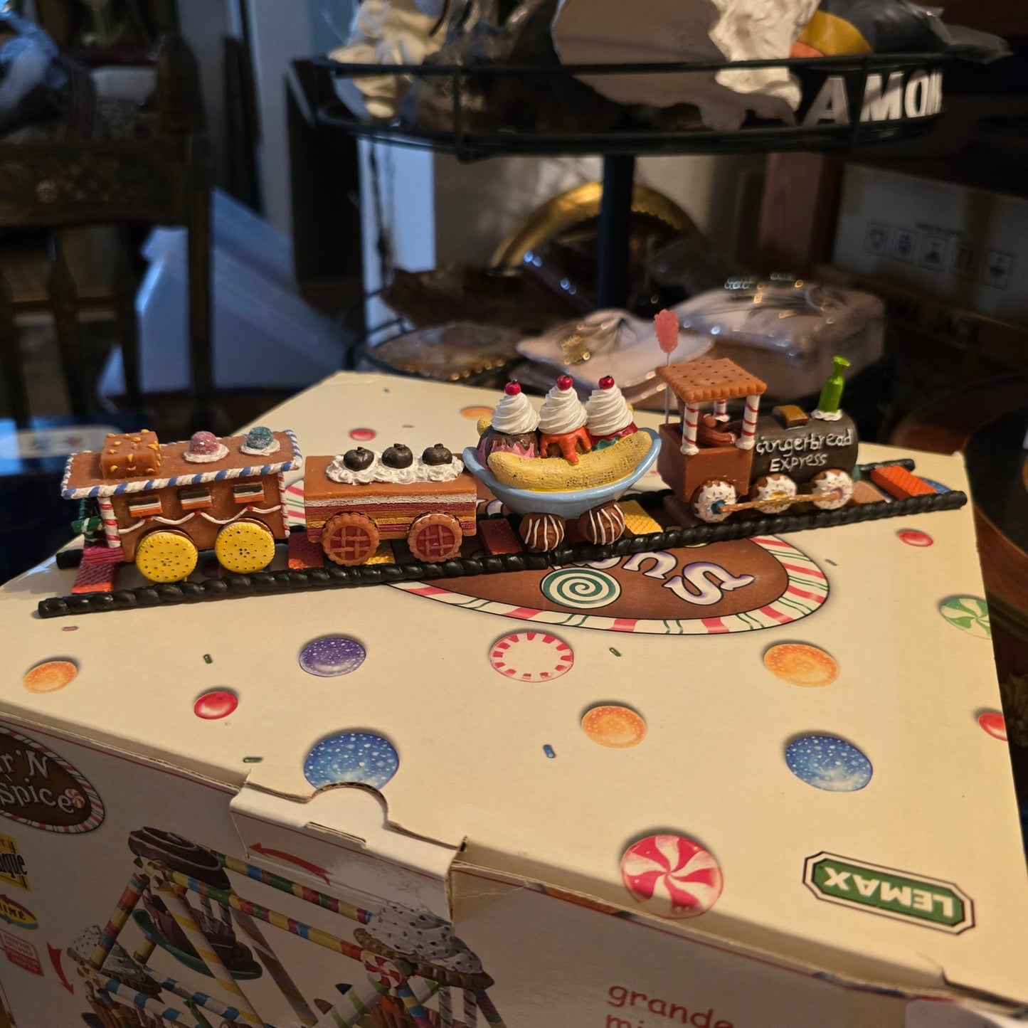 Lemax Sugar ‘N Spice 18 Pc Village Lot Gingerbread Palace Trees Train Christmas - Bayshore Treasures