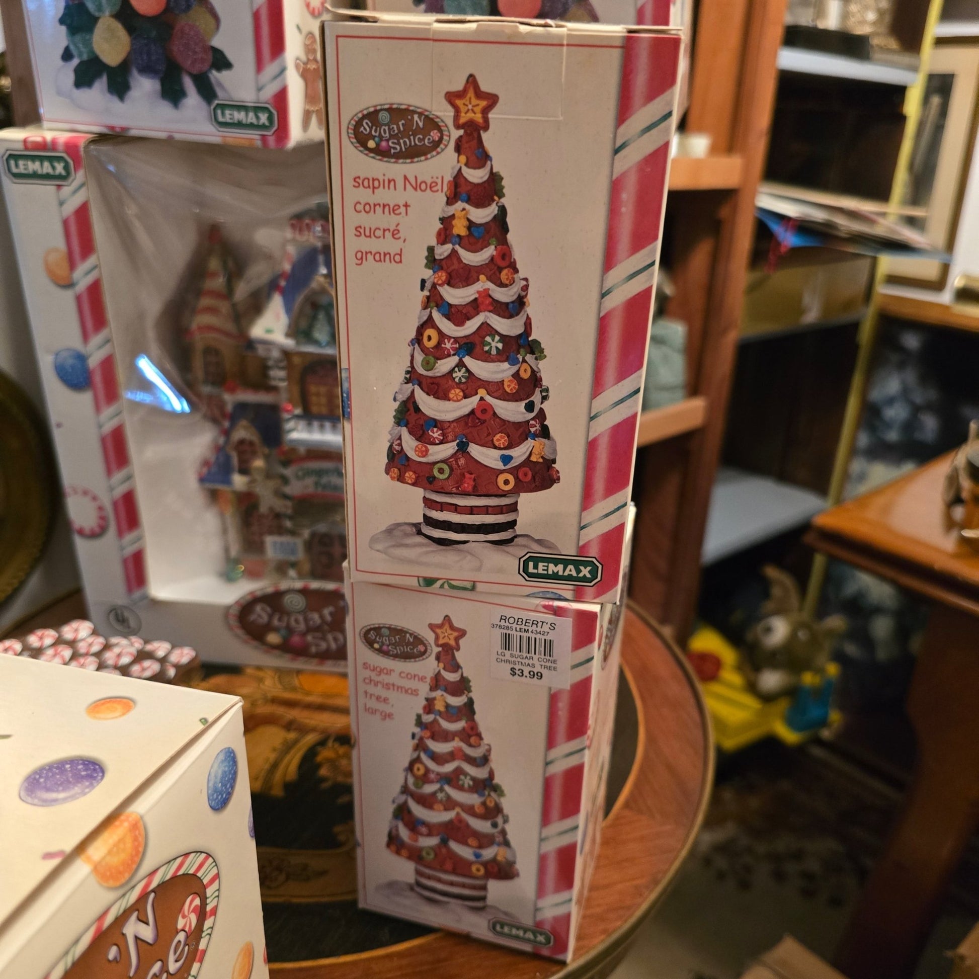 Lemax Sugar ‘N Spice 18 Pc Village Lot Gingerbread Palace Trees Train Christmas - Bayshore Treasures