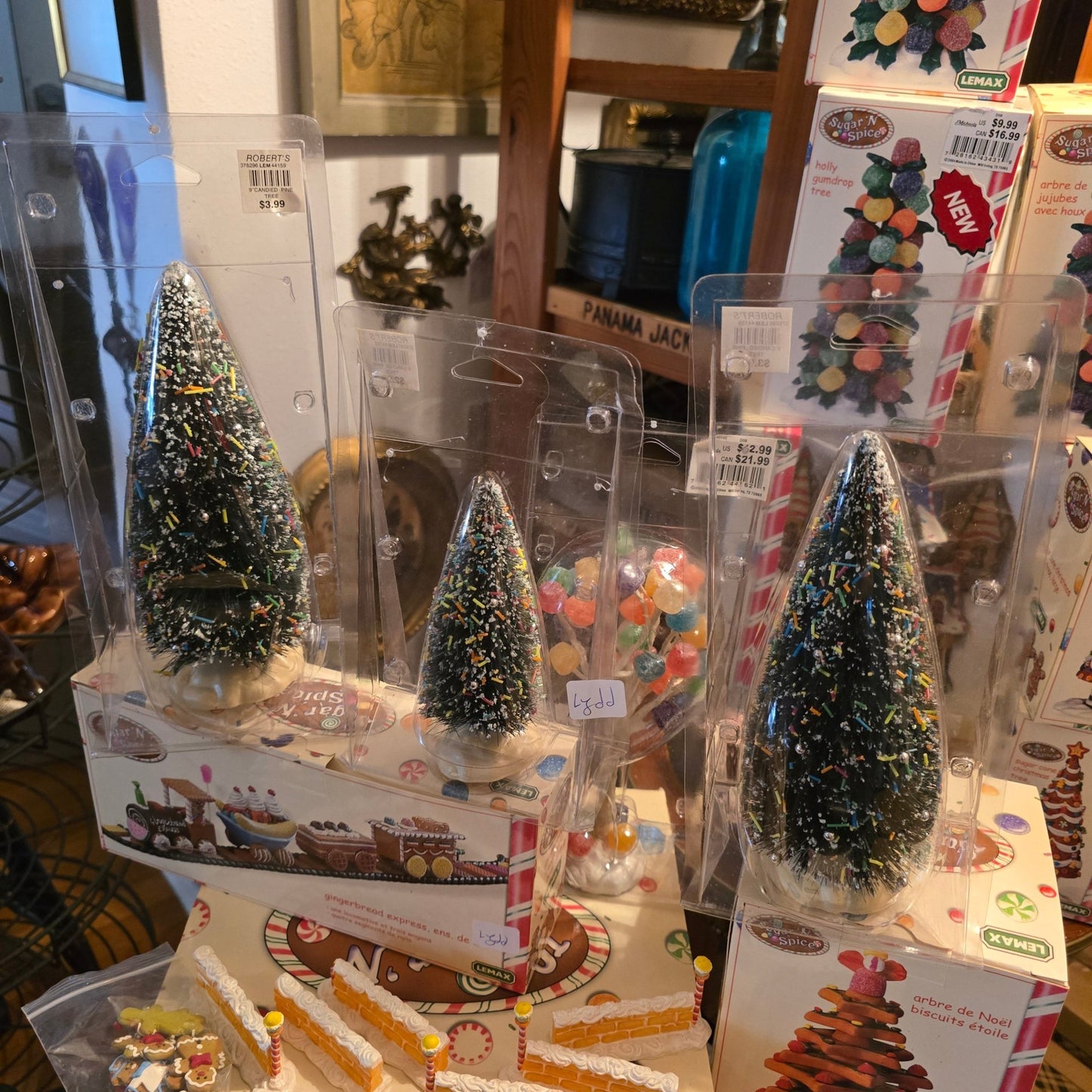 Lemax Sugar ‘N Spice 18 Pc Village Lot Gingerbread Palace Trees Train Christmas - Bayshore Treasures