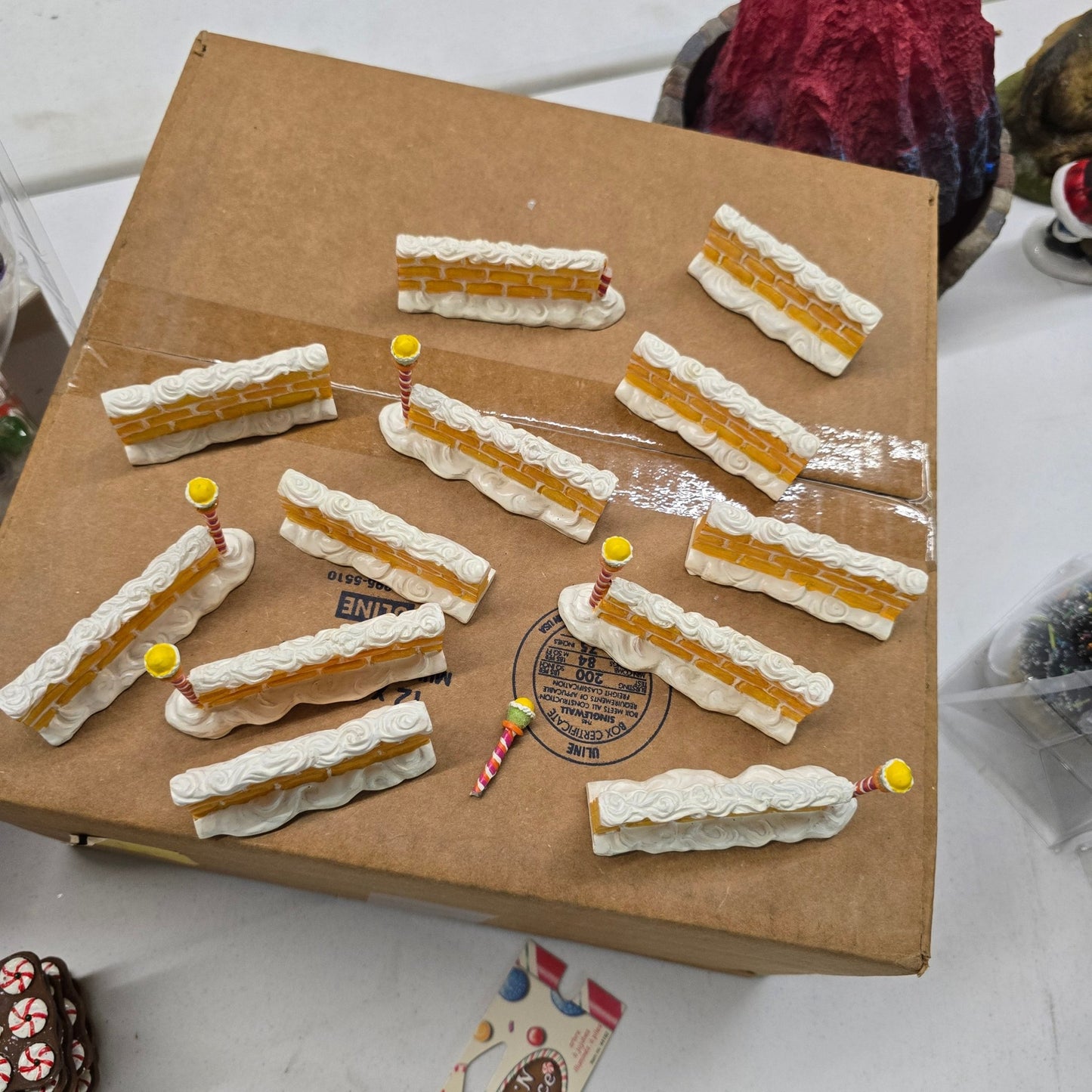 Lemax Sugar & Spice Lot of 10 Gumdrop Trees Yule Log Trees Cocoa Stand + More - Bayshore Treasures