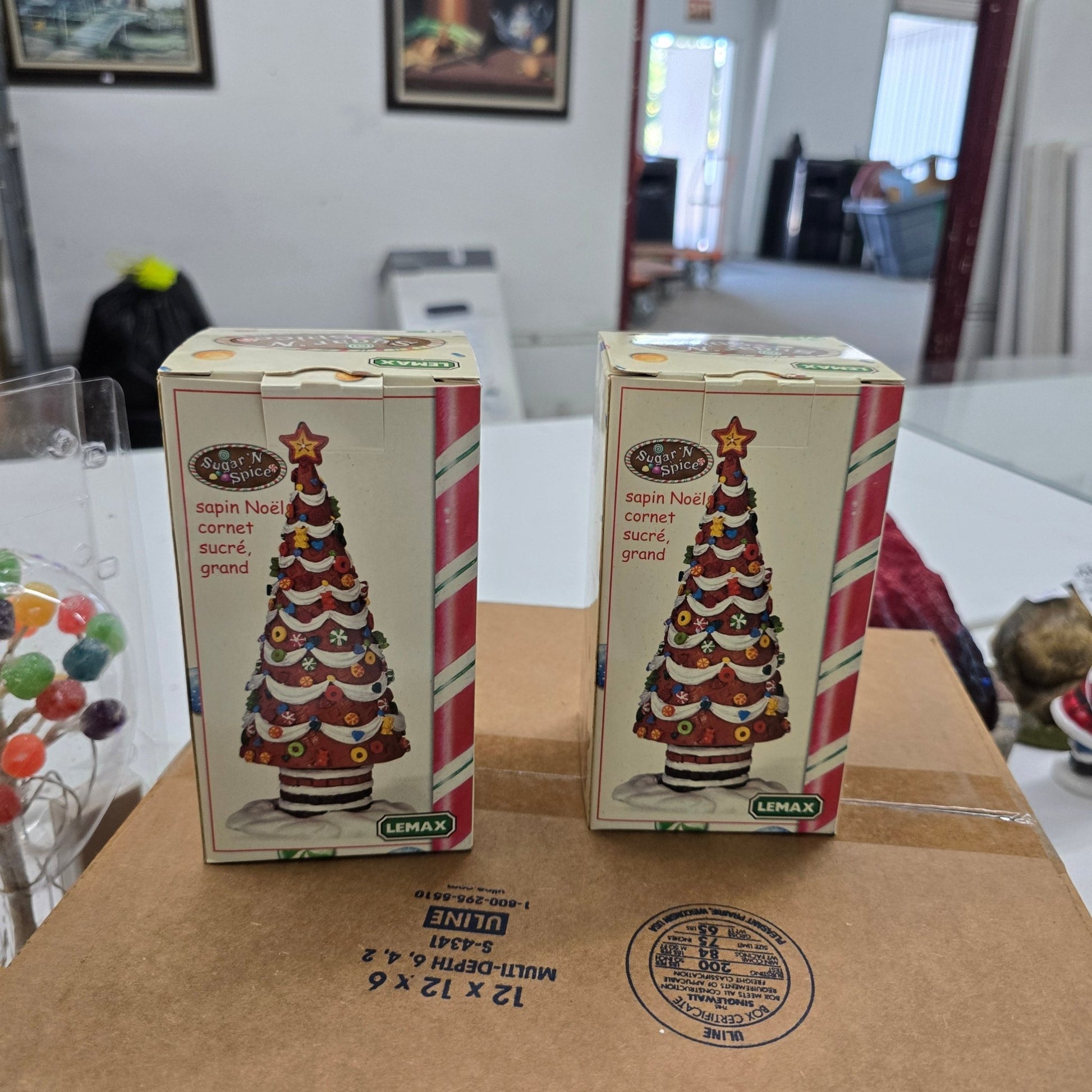 Lemax Sugar & Spice Lot of 10 Gumdrop Trees Yule Log Trees Cocoa Stand + More - Bayshore Treasures