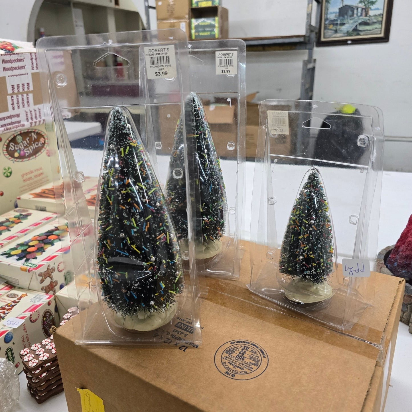 Lemax Sugar & Spice Lot of 10 Gumdrop Trees Yule Log Trees Cocoa Stand + More - Bayshore Treasures