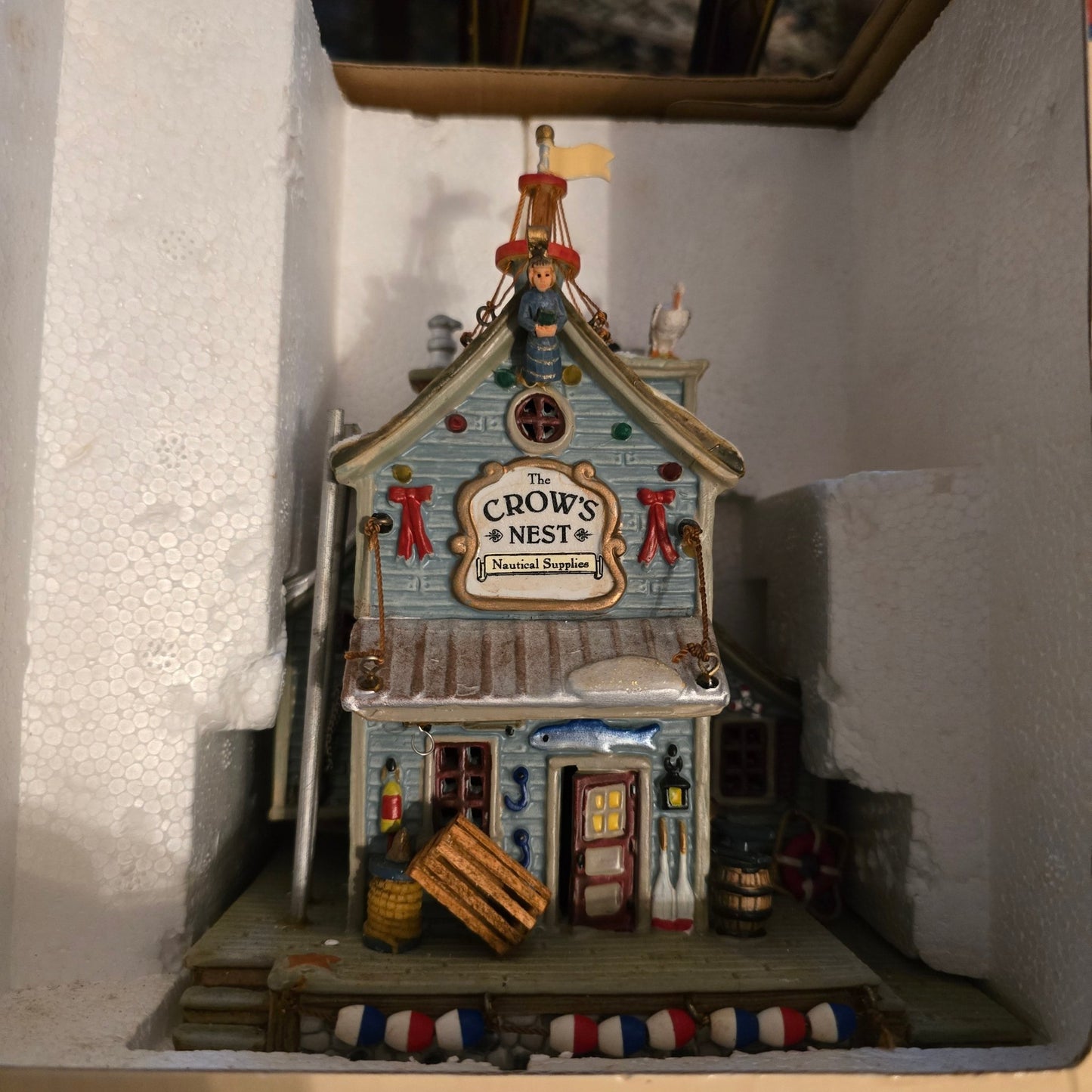 Lemax The Crow's Nest Nautical Supplies 25651 Lighted 2002 Village Collectibles - Bayshore Treasures