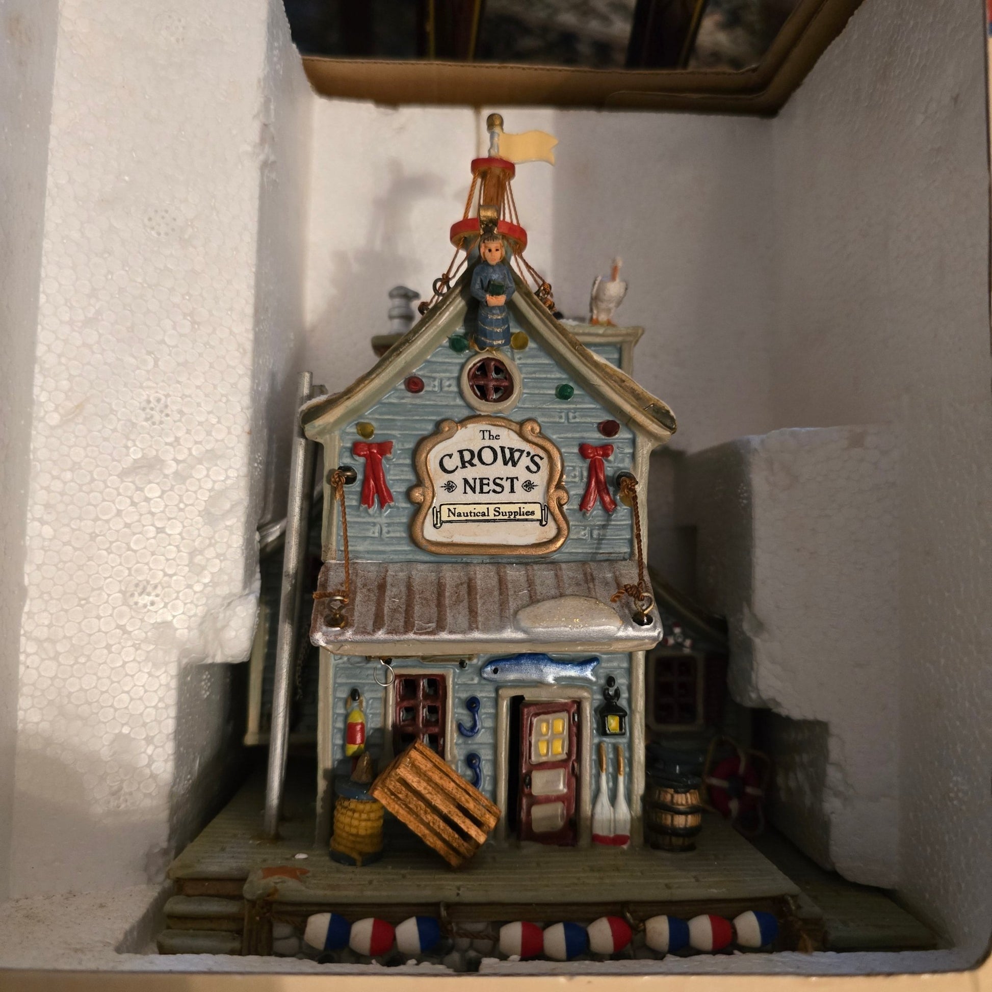 Lemax The Crow's Nest Nautical Supplies 25651 Lighted 2002 Village Collectibles - Bayshore Treasures