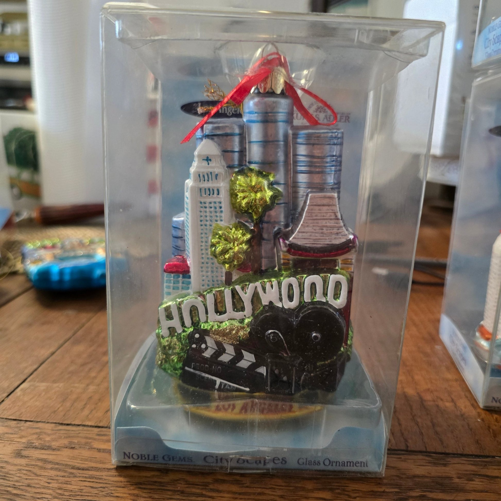 Lot of 10 Kurt Adler Noble Gems Cityscape State Glass Ornaments Hand Painted - Bayshore Treasures