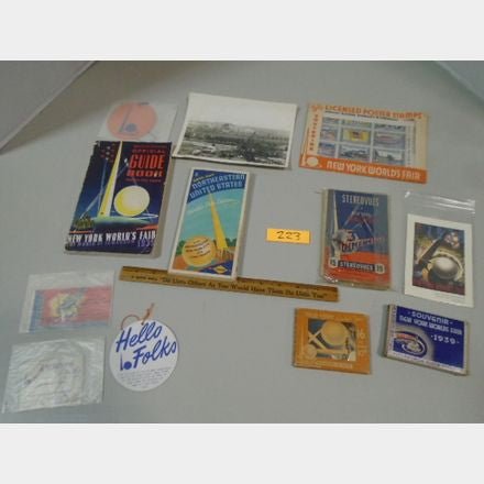 Lot of 1939 World's Fair Maps brochures 3D Vision slide still in box - Bayshore Treasures