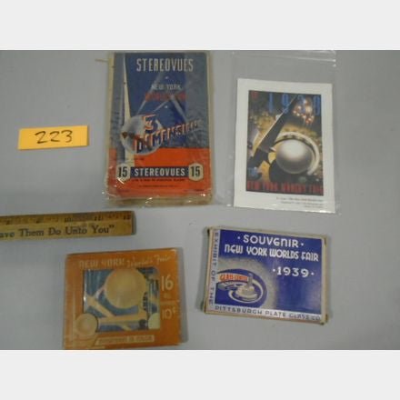 Lot of 1939 World's Fair Maps brochures 3D Vision slide still in box - Bayshore Treasures