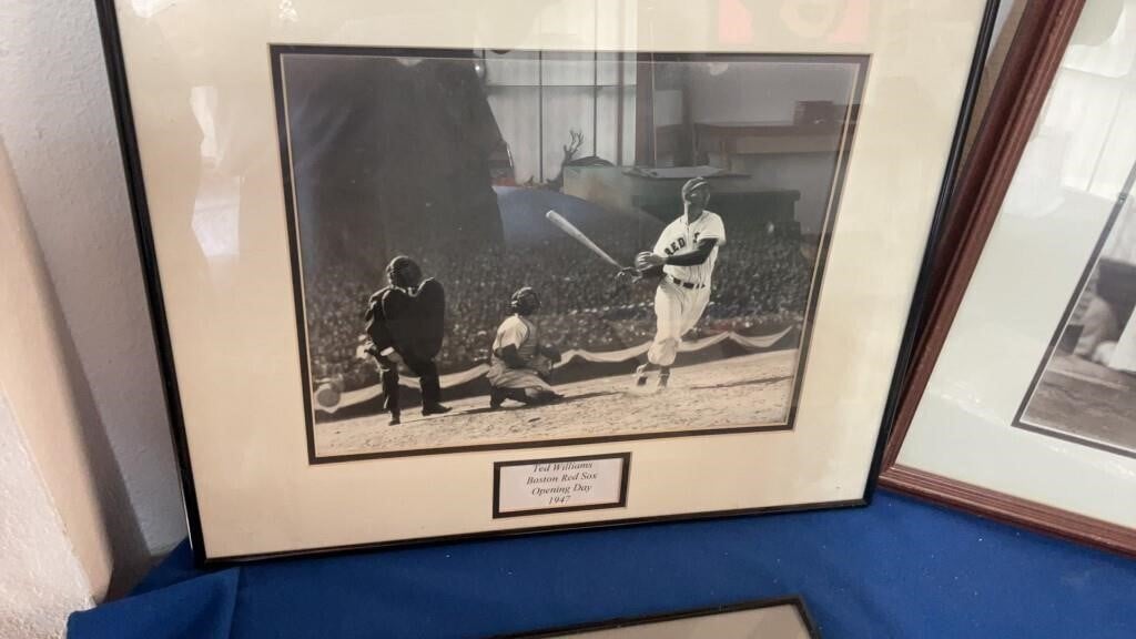 Lot of 2 Vintage Baseball Photos – Ted Williams 1941 Opening Day + Babe Ruth & Lou Gehrig - Bayshore Treasures
