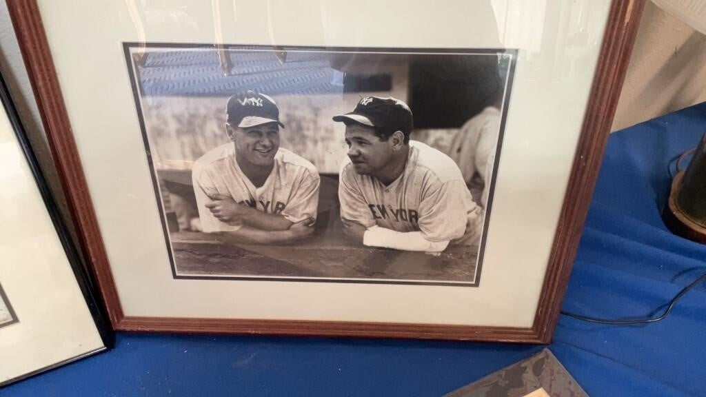 Lot of 2 Vintage Baseball Photos – Ted Williams 1941 Opening Day + Babe Ruth & Lou Gehrig - Bayshore Treasures