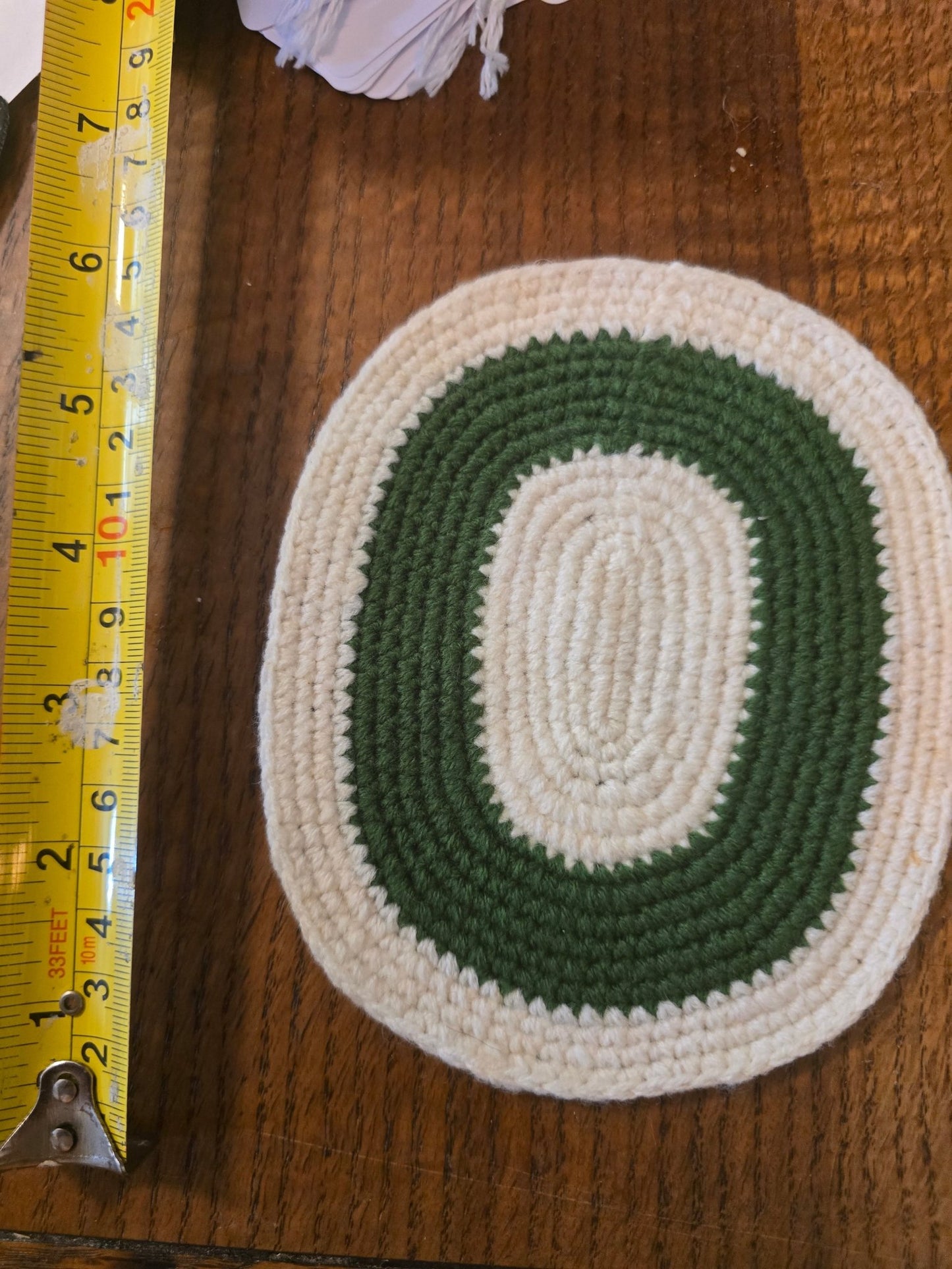Lot of 2 Vintage Crocheted Dollhouse Rugs – Oval 6"x5" Miniature Carpets – Handmade 1:12 Scale - Bayshore Treasures
