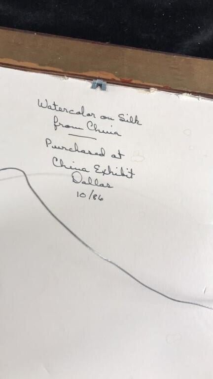 Lot of 5 Vintage Chinese Floral Paintings – Birds, Flowers, Bees – 1986 Expo Art - Bayshore Treasures