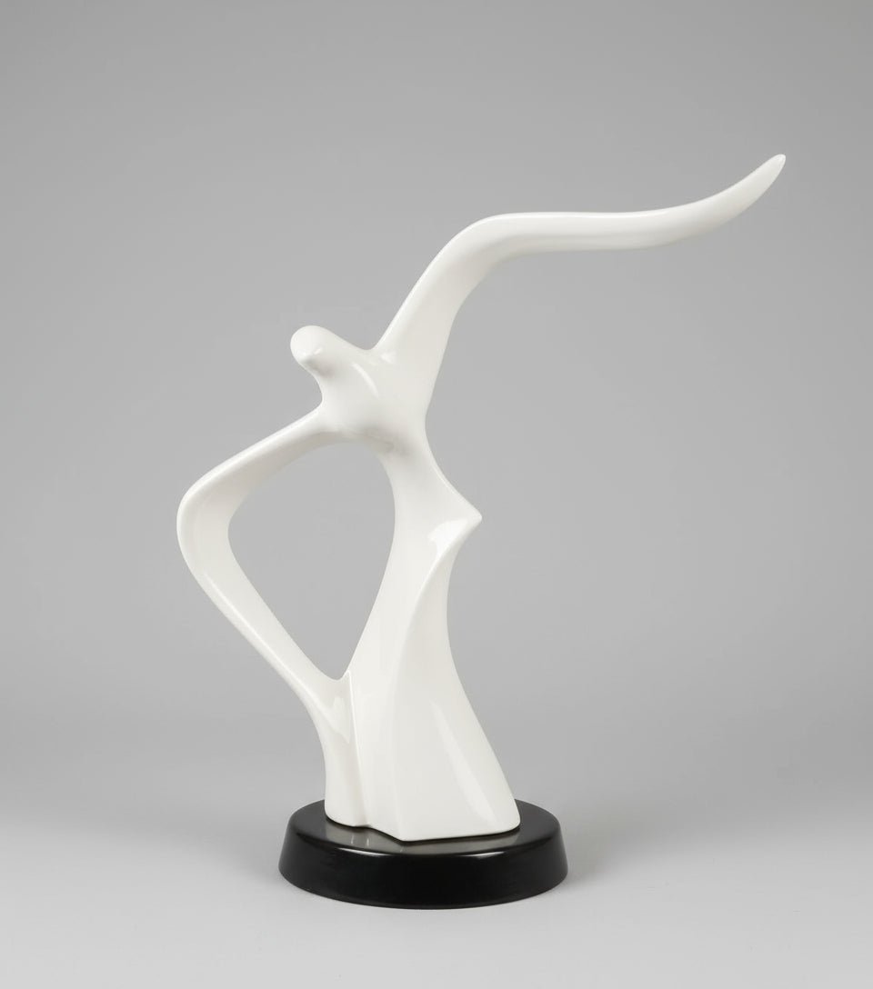 MCM White Ceramic Bird Seagull Sculpture Ceramic aprox 18in - Bayshore Treasures