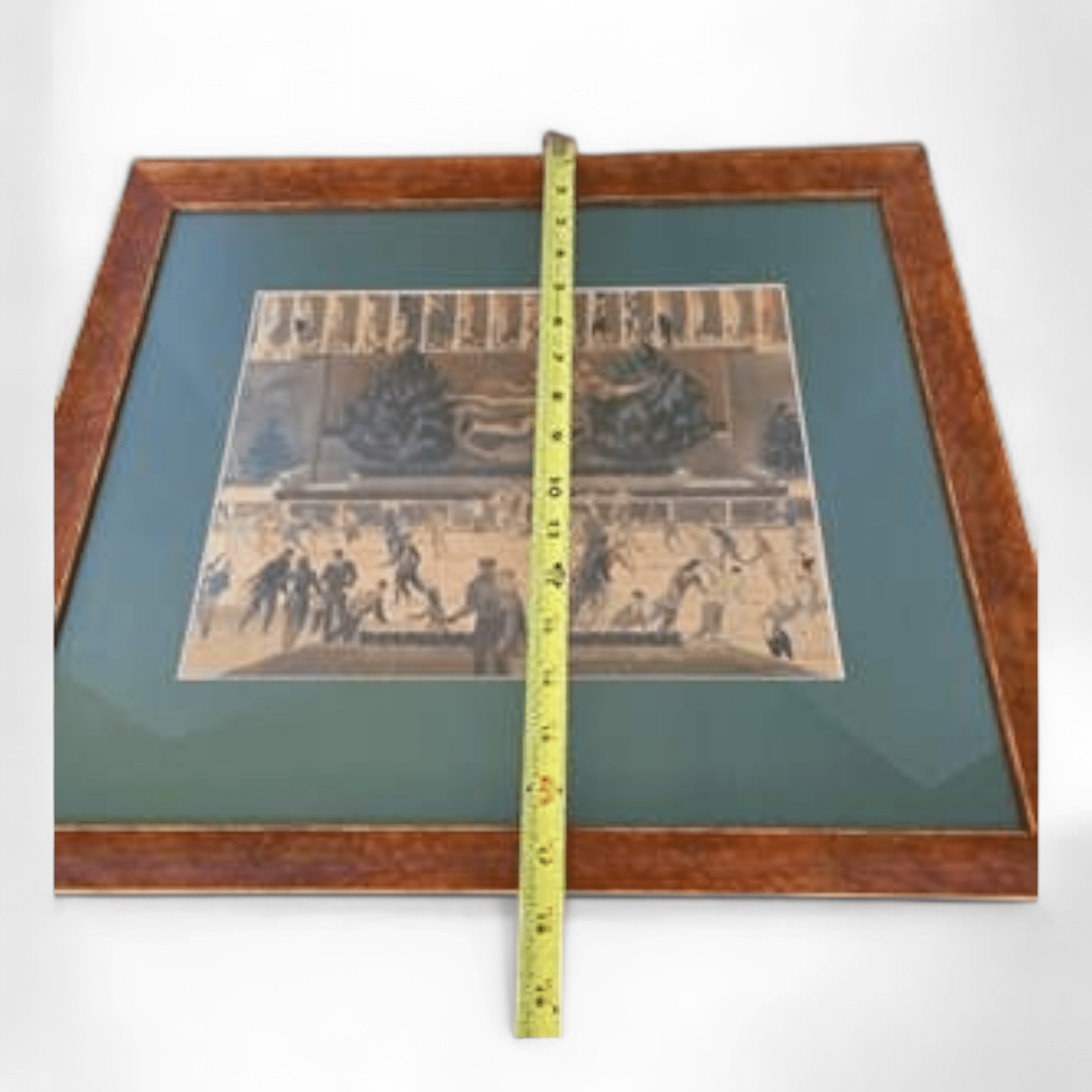 Millard Sheets Rockefeller Center Ice Skaters Art Print Framed 18x20 1951 - Bayshore Treasures