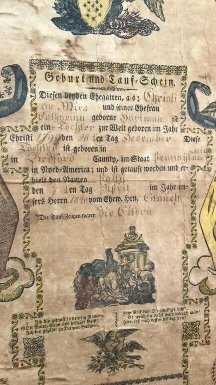 Pennsylvania Antique German Fraktur - Bayshore Treasures