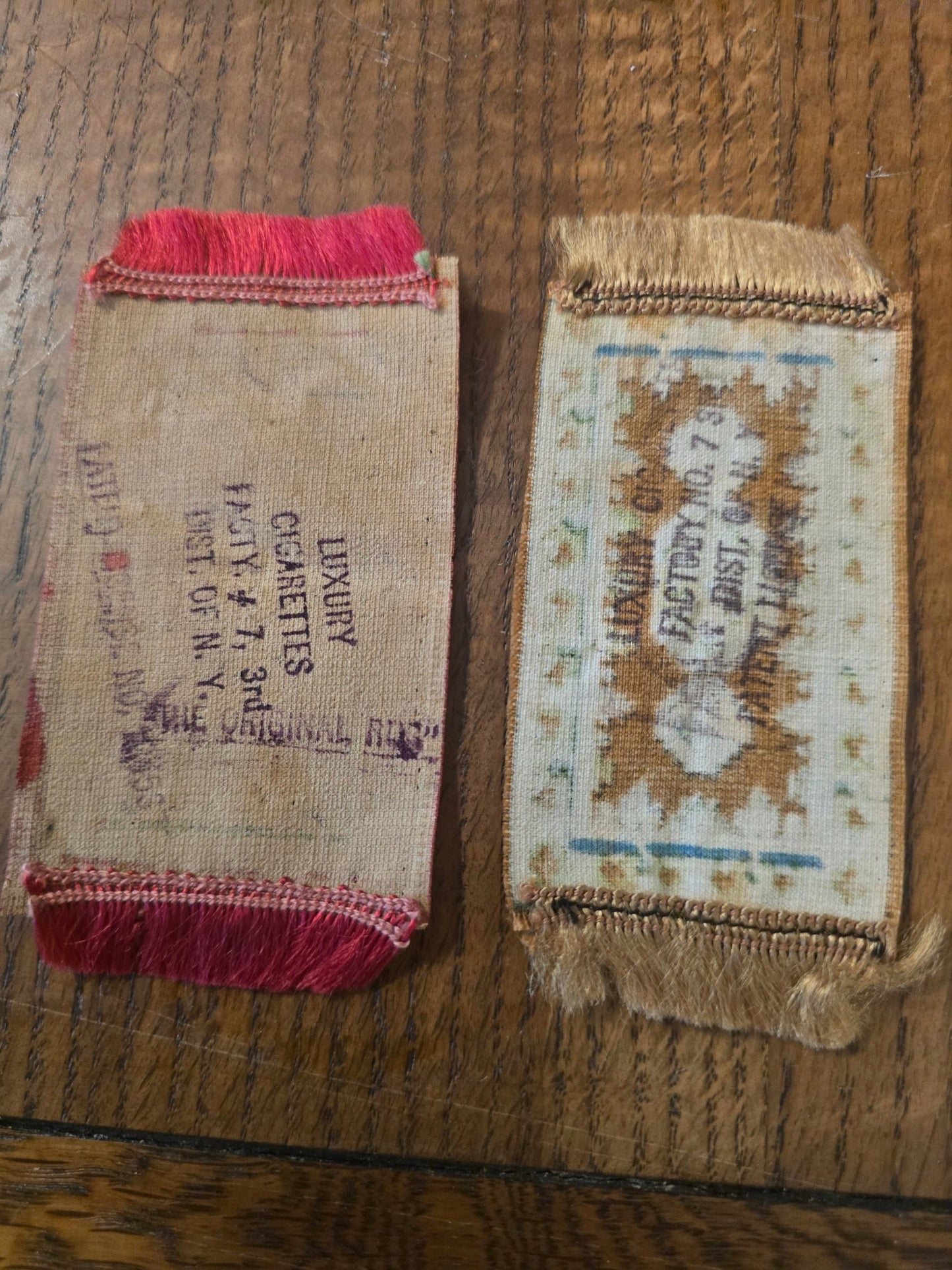 Rare 1920s Cigarette Silks Dollhouse Rugs – Lot of 2 Miniature Oriental Carpet Silks (1923) - Bayshore Treasures