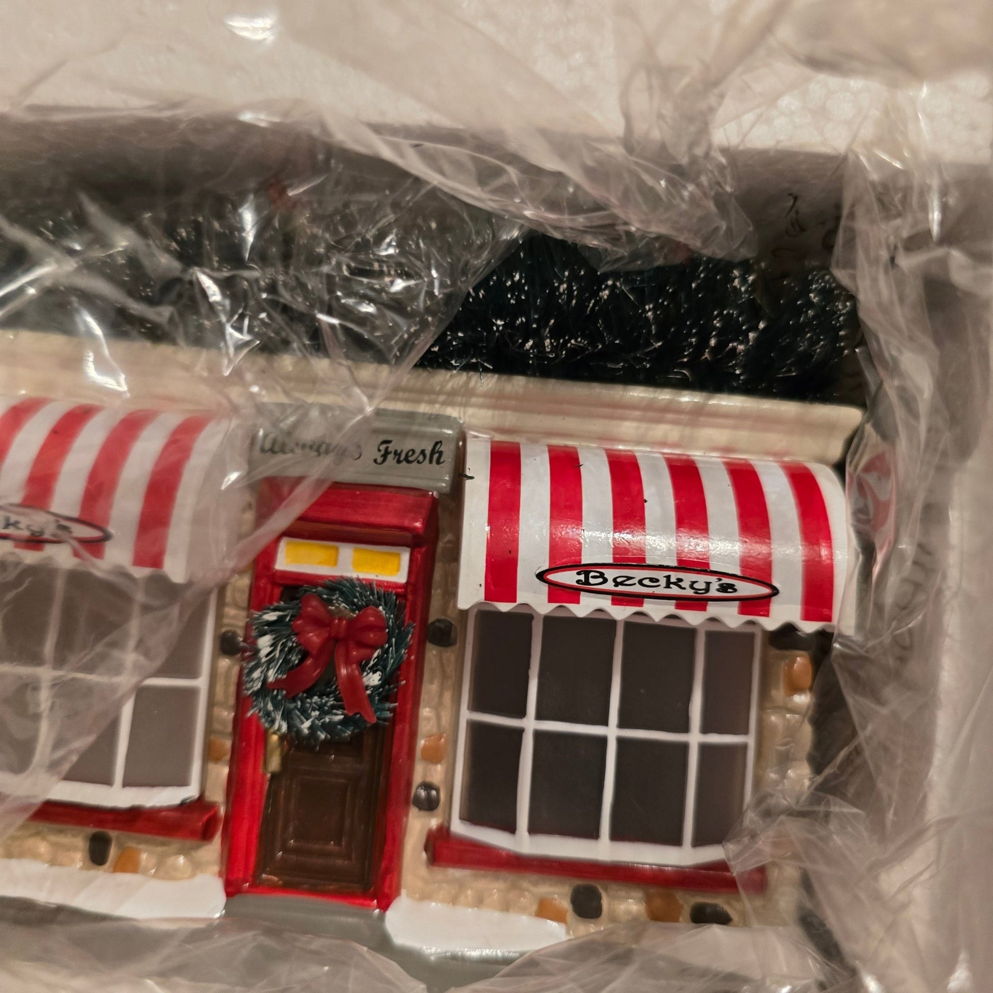 Rare Dept 56 Main Street Bakery Ceramic Snow Village Christmas house 6002297 - Bayshore Treasures