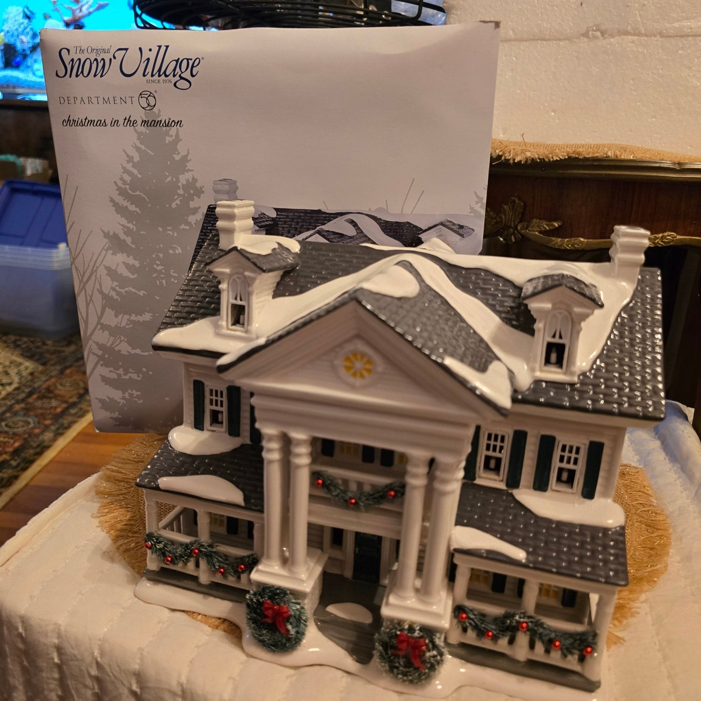 RARE Dept 56 Snow Village Christmas in the Mansion – Only 75 Made – w/ Box - Bayshore Treasures