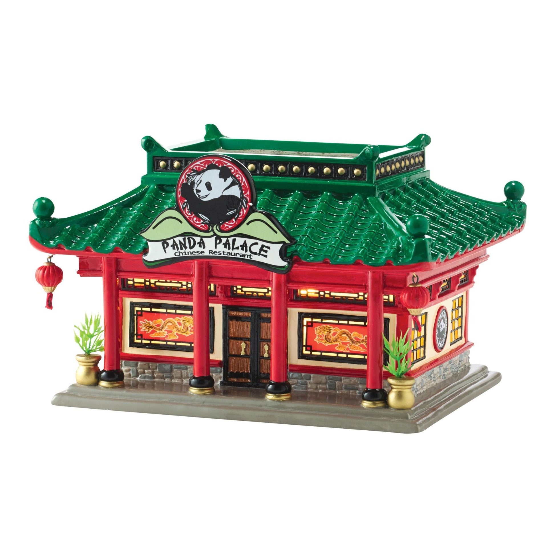 RARE Dept 56 Snow Village Panda Palace 4050979 Chinatown Chinese Restaurant Retired MIB - Bayshore Treasures