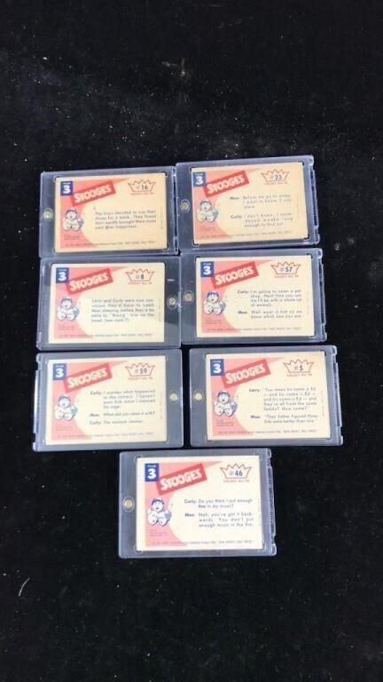 1959 Fleer Three Stooges Lot of 7 Cards – RARE Moe Larry Curly – Vintage