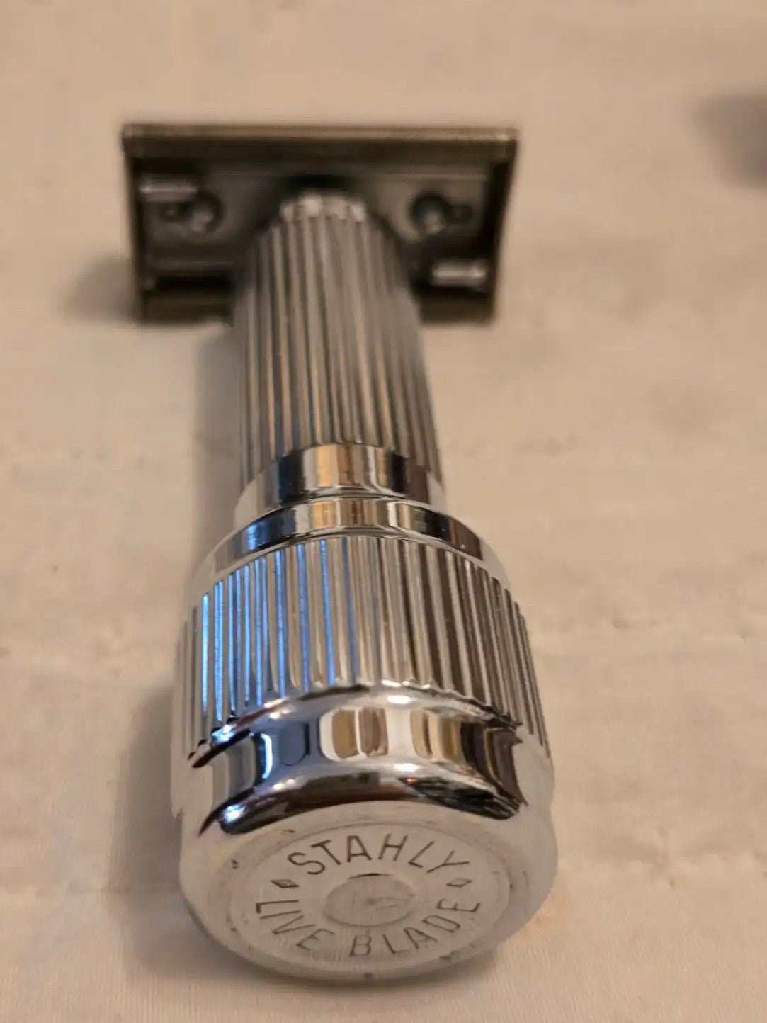 Stahly Stroke Saver Vintage Safety Razor Chrome Shaving Twist Design Collector's - Bayshore Treasures