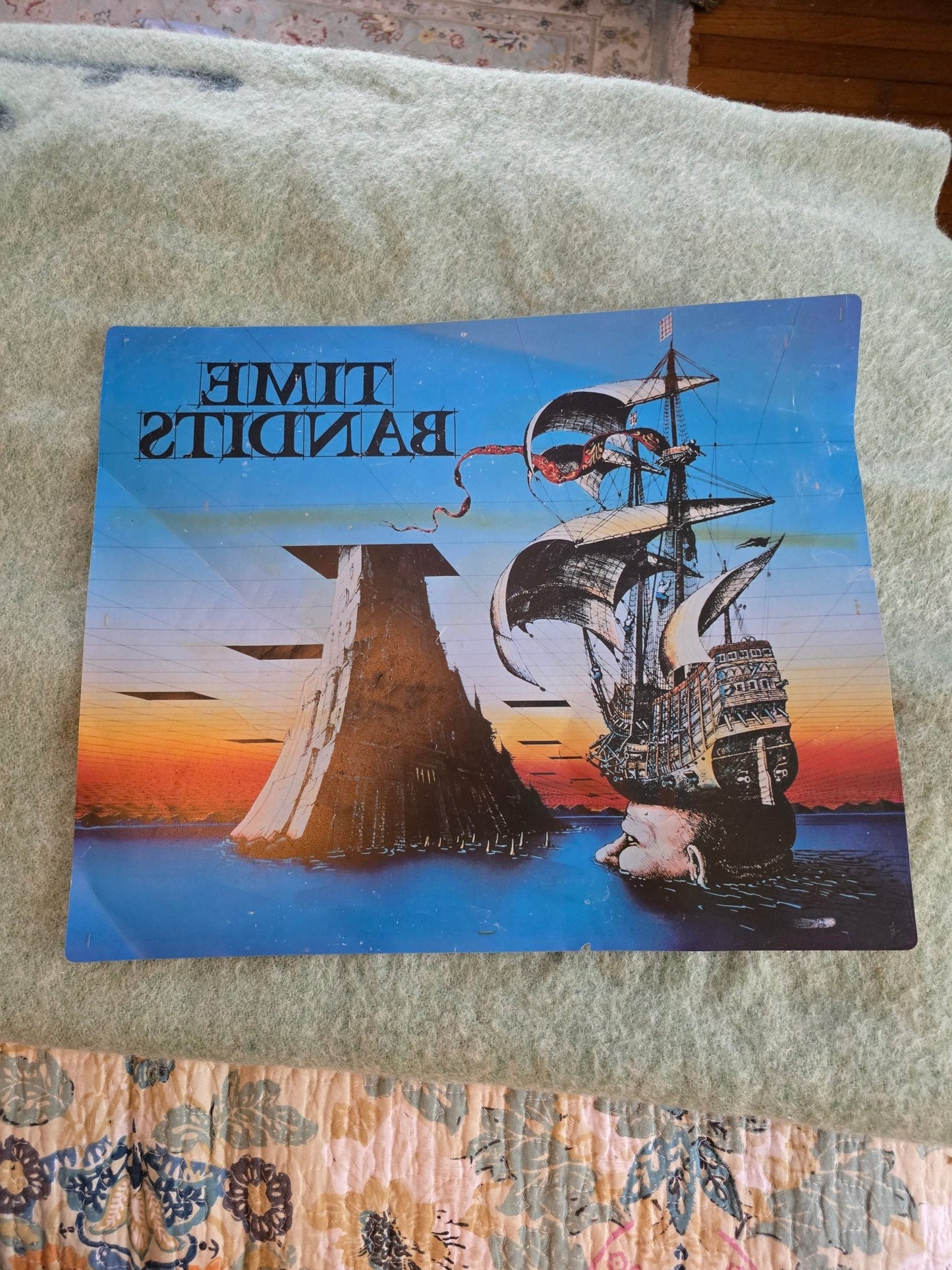 Time Bandits Backlit Video Store Display Poster 14x16 Double - Sided Lightbox Transparency 1980s - Bayshore Treasures