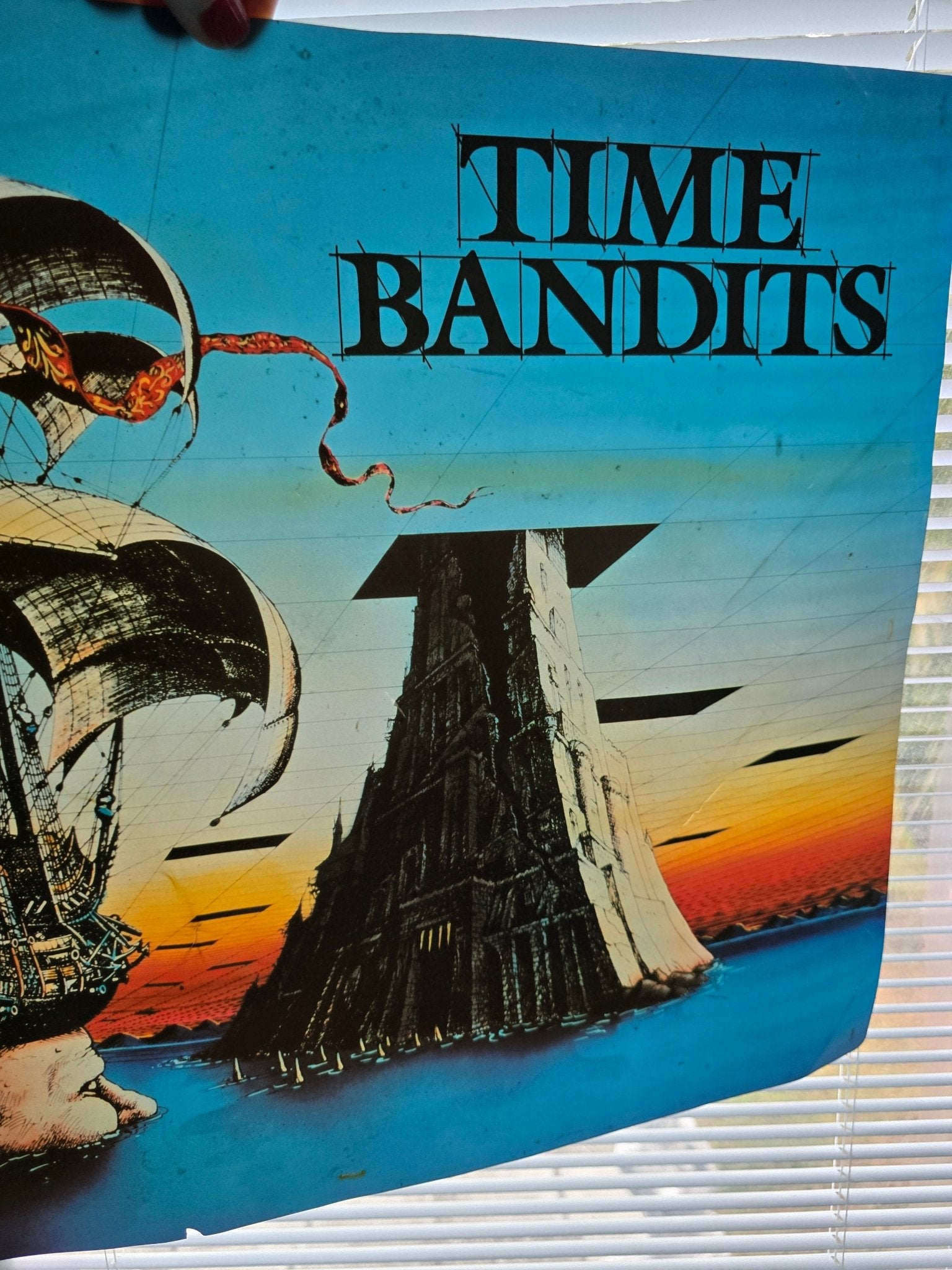 Time Bandits Backlit Video Store Display Poster 14x16 Double - Sided Lightbox Transparency 1980s - Bayshore Treasures
