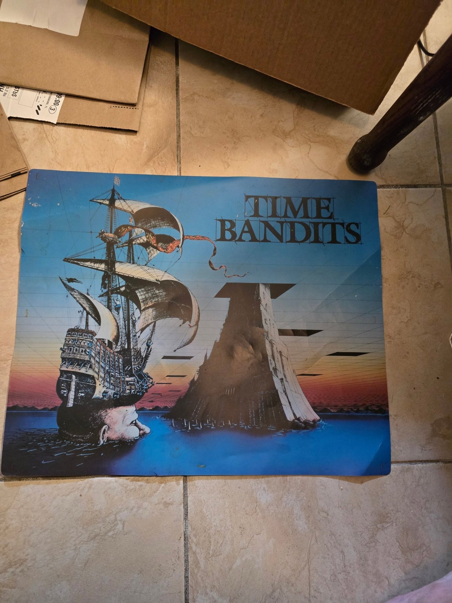 Time Bandits Backlit Video Store Display Poster 14x16 Double - Sided Lightbox Transparency 1980s - Bayshore Treasures