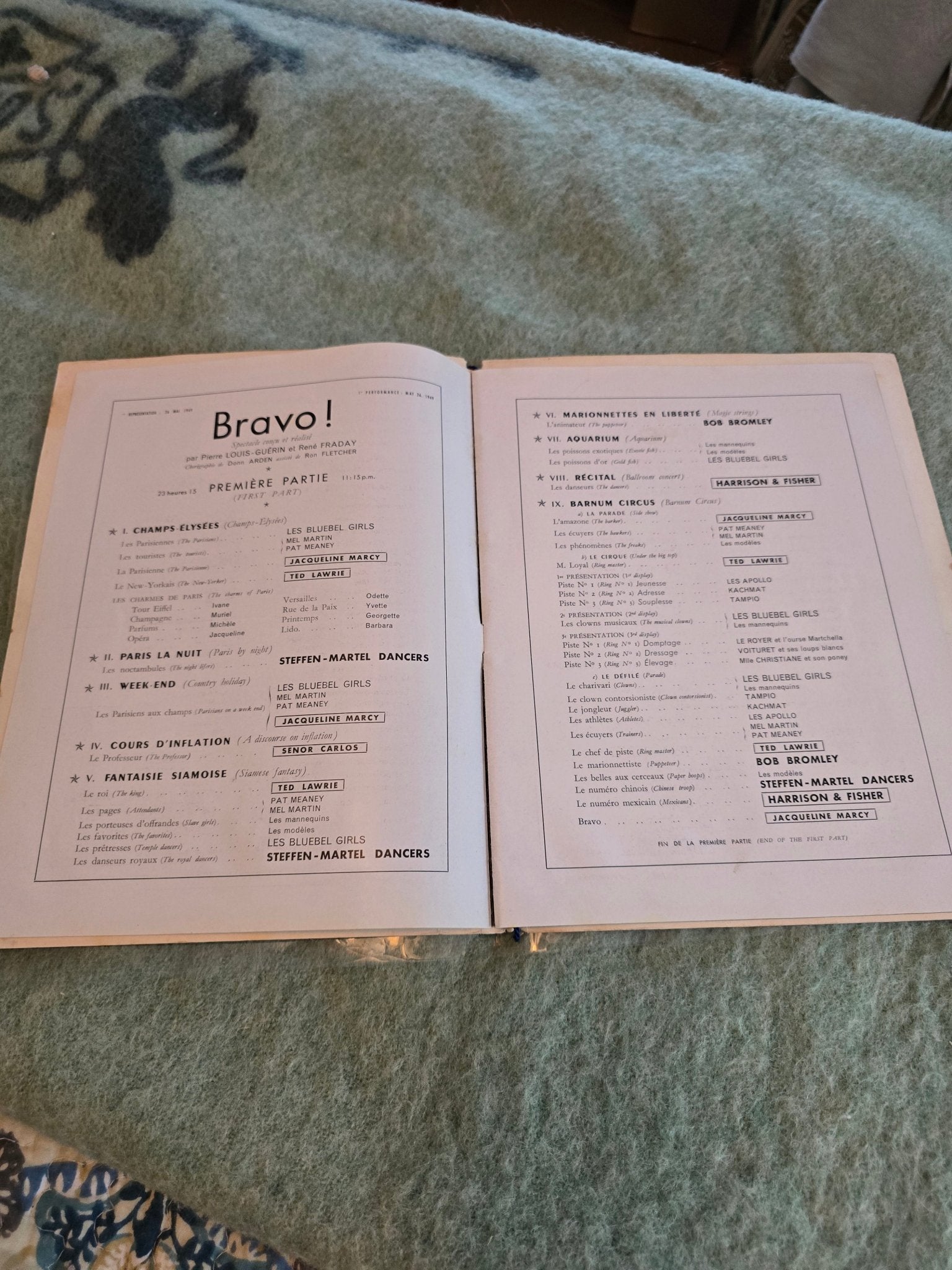 Vintage 1950s Lido de Paris Souvenir Program – Mid - Century French Cabaret – Original Show Book - Bayshore Treasures