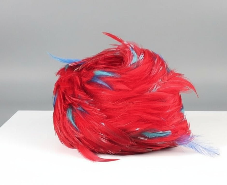 Vintage 1950's red Feather Pill Box Hat - Bayshore Treasures