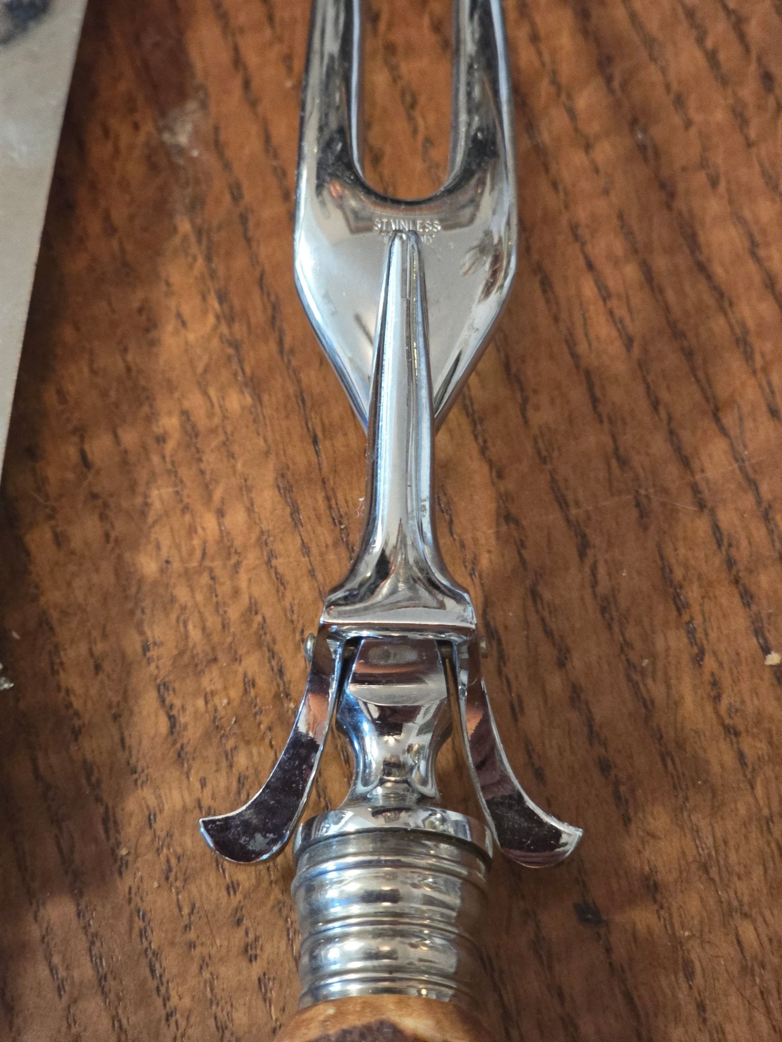 Vintage Anton Wingen Othello Solingen Germany Stag Handle 3pc Carving Set Deer Scene - Bayshore Treasures