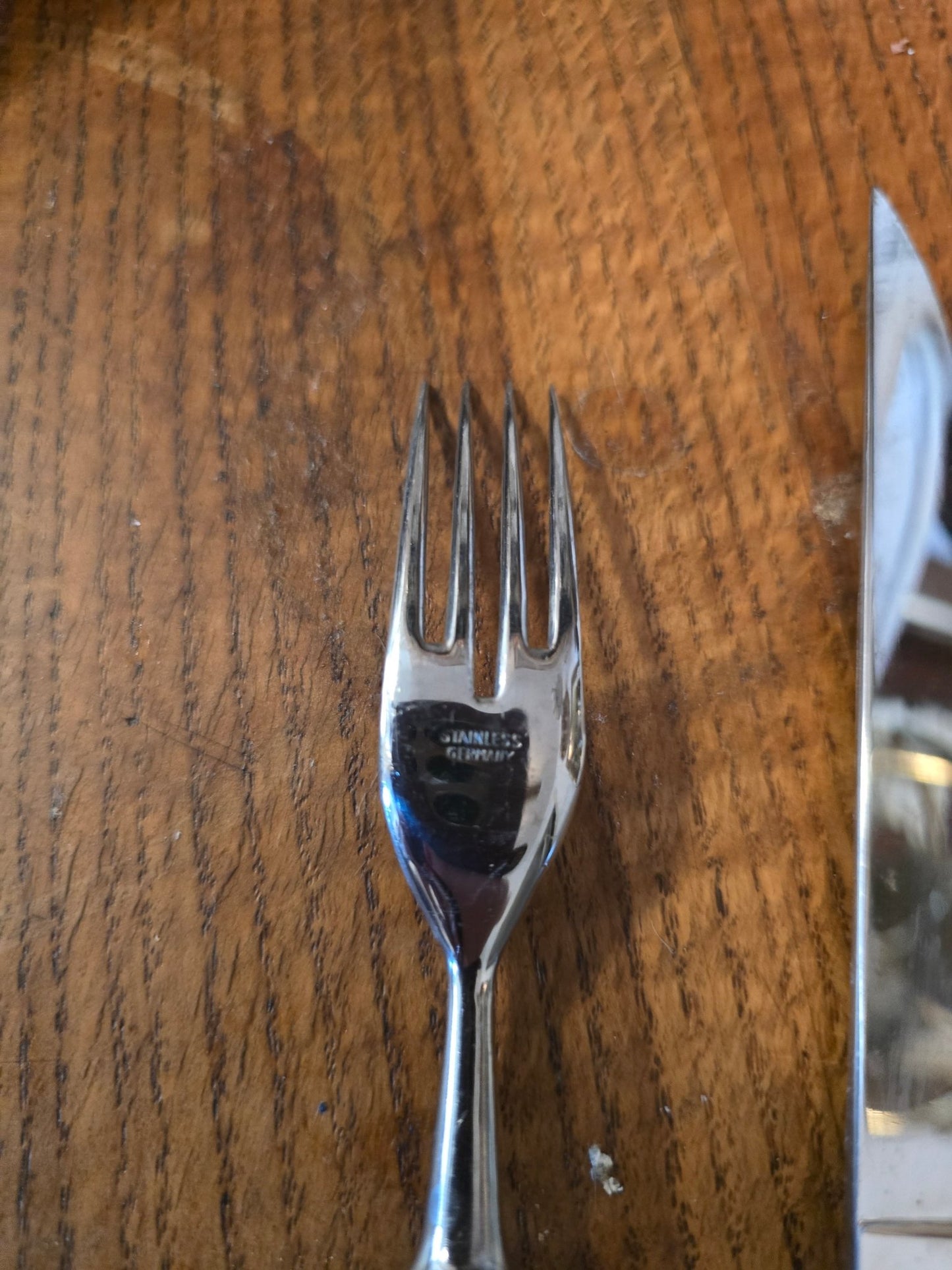 Vintage Anton Wingen Solingen Germany Stag Handle Knife & Fork Set Deer Scene - Bayshore Treasures