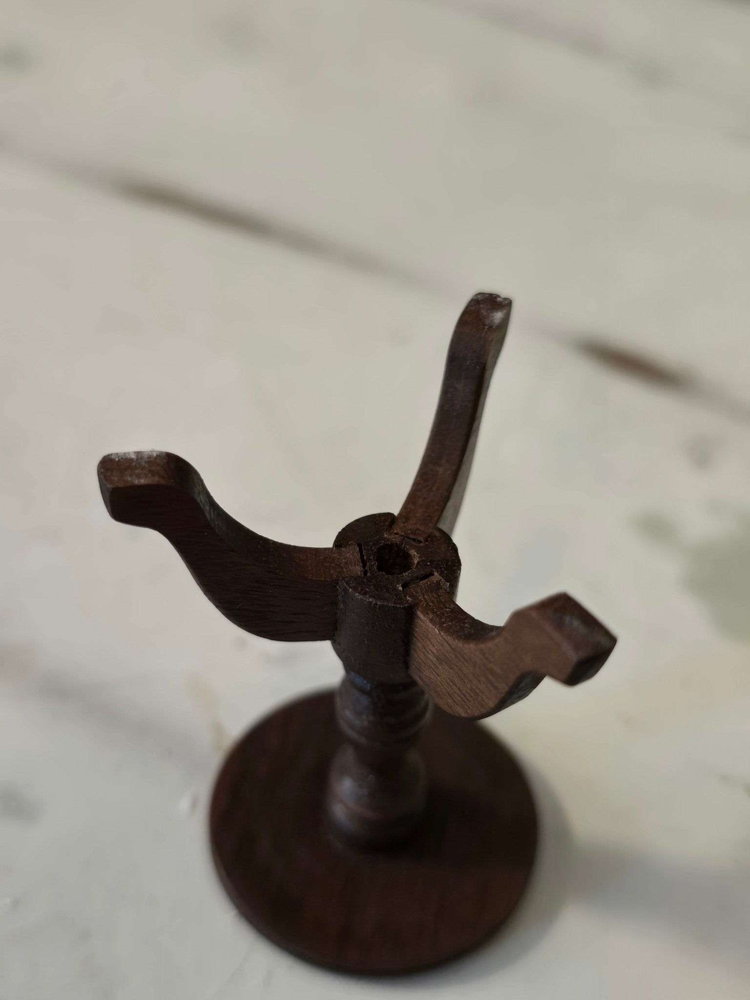 Vintage Dollhouse Inlaid Wood Chess/Checkers Table – Miniature Furniture 1:12 Scale – Pedestal Base - Bayshore Treasures