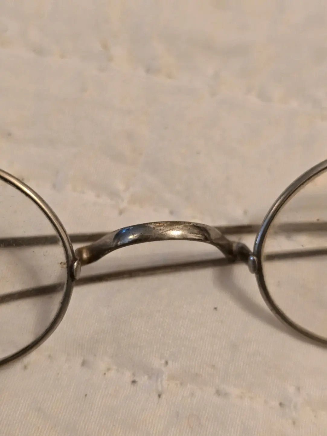 Vintage Eyeglasses Round Frame Silver Metal Glasses Hubble Jeweler LaFarge - Bayshore Treasures