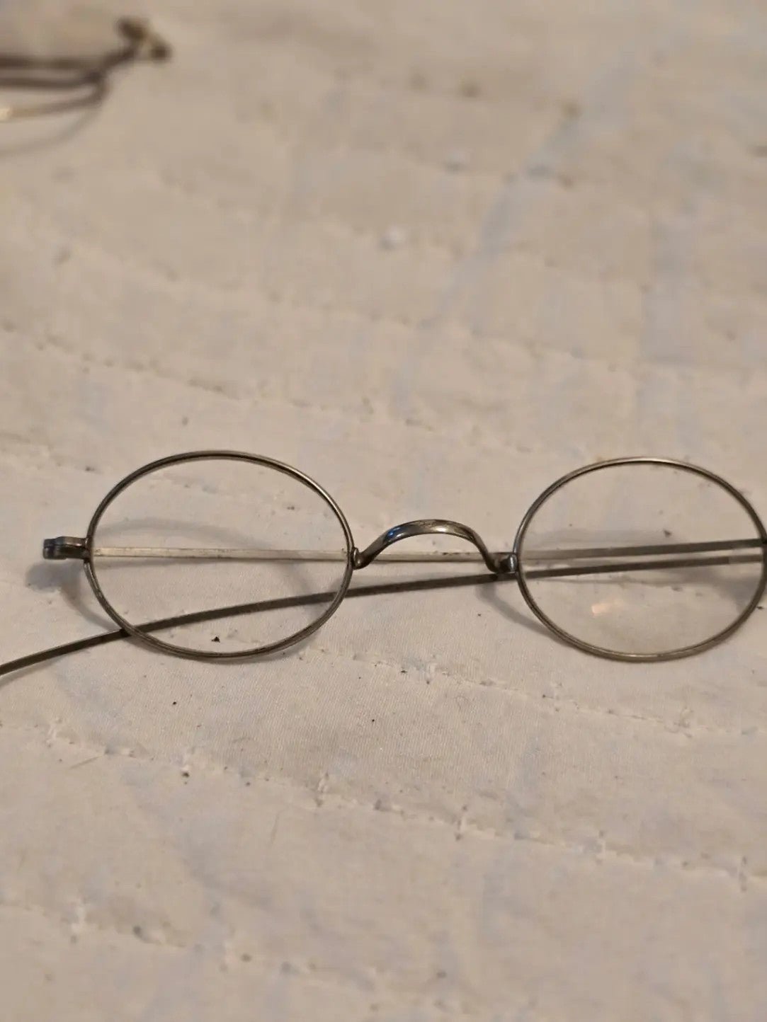Vintage Eyeglasses Round Frame Silver Metal Glasses Hubble Jeweler LaFarge - Bayshore Treasures