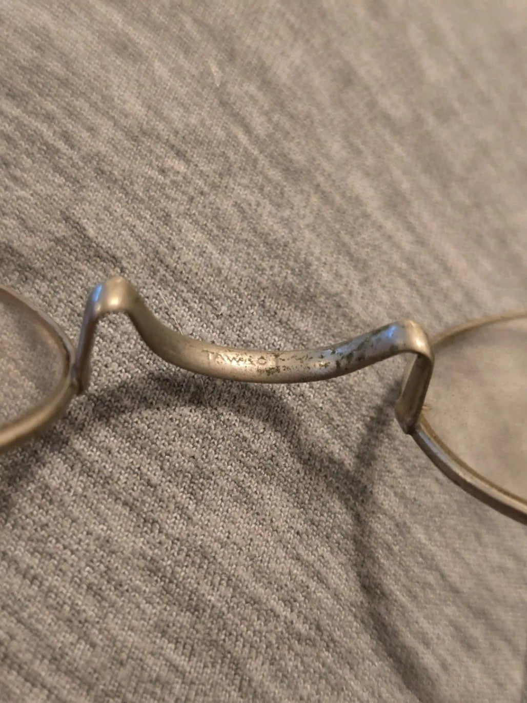 Vintage Eyeglasses Round Frame Silver Metal Glasses Hubble Jeweler LaFarge - Bayshore Treasures