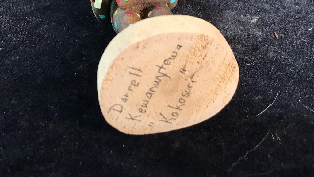 vintage HOPI Kachina Doll signed Darrell Kewanwytewa - Bayshore Treasures