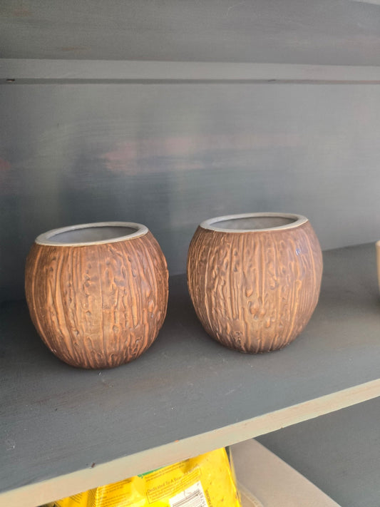 Vintage Tiki coconuts orchids of Hawaii cups mugs glasses - Bayshore Treasures